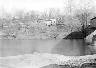 Lancaster, Pennsylvania - Housing. Sunnyside - near covered bridge over Conestoga Creek - dump on