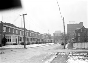 Lancaster, Pennsylvania - Housing. Homes of linoleum workers near plant (plant in distance) -
