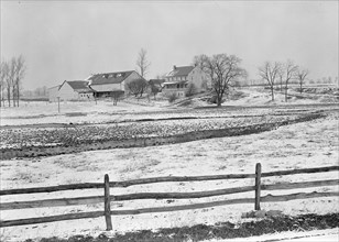 Lancaster, Pennsylvania - Housing. Adjoining farms on side road near Petersburg, 1936, Lewis Hine,