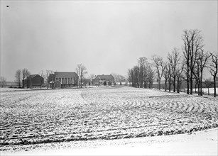Lancaster, Pennsylvania - Housing. Typical farm and building near East Petersburg, 1936, Lewis