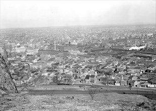 Paterson, New Jersey - Textiles. Birds-eye-view of Paterson from Garrett Mt. Park, March 1937,