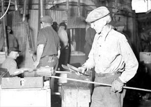 Millville, New Jersey - Glass bottles. [Man at work.], 1936, Lewis Hine, 1874 - 1940, was an