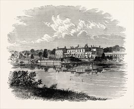 Clumber, West Front, UK, England, engraving 1870s, Britain