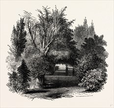 In the Grounds of Lowther Castle, UK, England, engraving 1870s, Britain