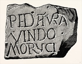 Roman Remains from Drumburgh and Kirkby Thore, UK, England, engraving 1870s, Britain