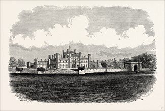 Lowther Castle, North Front, UK, England, engraving 1870s, Britain