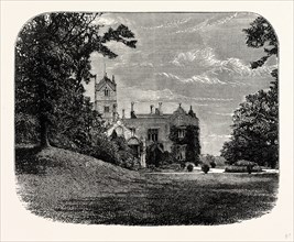View of the Mansion, Lowther Castle, from the North-west, UK, England, engraving 1870s, Britain