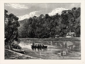 Cliefden, the Summer Cottage, UK, England, engraving 1870s, Britain