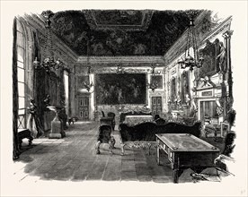 The Drawing room, Wilton House, UK, England, engraving 1870s, Britain