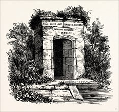 Holy Well, King's Newton, UK, England, engraving 1870s, Britain
