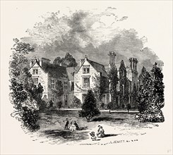 King's Newton Hall as it was, UK, England, engraving 1870s, Britain