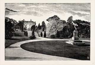 Melbourne Hall, from the Garden, UK, England, engraving 1870s, Britain