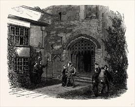 Hever Castle: the Courtyard, UK, England, engraving 1870s, Britain