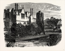 Hever Castle, from the West, UK, England, engraving 1870s, Britain