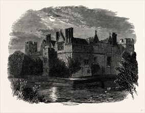 Hever Castle, from the East, UK, England, engraving 1870s, Britain