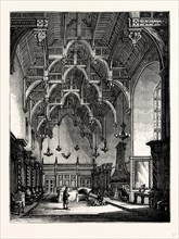 The Great Hall, Burleigh House, UK, England, engraving 1870s, Britain