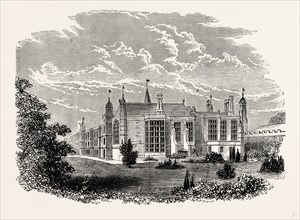 East View, Burleigh House, UK, England, engraving 1870s, Britain