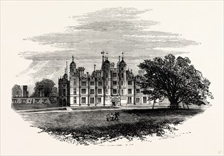 West View, Burleigh House, UK, England, engraving 1870s, Britain