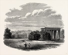 The Temple of Concord, Audley End, UK, England, engraving 1870s, Britain