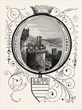 View from one of the Towers, Belvoir Castle, UK, England, engraving 1870s, Britain