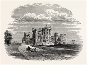 Belvoir Castle from the North-west, UK, England, engraving 1870s, Britain