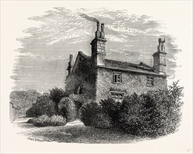 The Gardener's Cottage, Belvoir Castle, UK, England, engraving 1870s, Britain