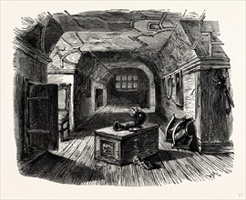 The Retainers' Gallery, Knole House, UK, England, engraving 1870s, Britain