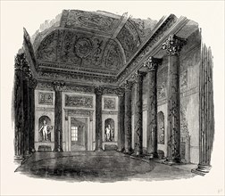 The Great Hall, Kedleston Hall, UK, England, engraving 1870s, Britain