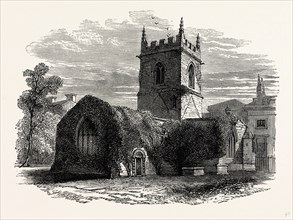 Kedleston Church, from the West, UK, England, engraving 1870s, Britain