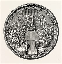 Great Seal Commonwealth, representing House Commons, London, England, engraving 19th century,