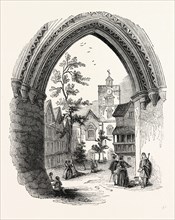 Entrance Bartholomew Close, Smithfield, London, England, engraving 19th century, Britain, UK