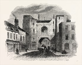 St. John's Gate, Clerkenwell, 1841, London, England, engraving 19th century, Britain, UK