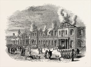 Ruins Great Storehouse, November, 1841, London, England, engraving 19th century, Britain, UK