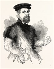 Portrait Sir Thomas Gresham, English merchant and financier, London, England, engraving 19th