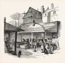 Spitalfields Market, London, England, engraving 19th century, Britain, UK