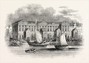 Old Custom House. Destroyed by fire 1814, London, England, engraving 19th century, Britain, UK