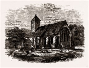 OLD HANWORTH CHURCH, a Print published 1795