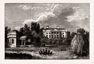 HAMPTON HOUSE, UK, engraving 1881 - 1884