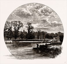 HAMPTON COURT, FROM THE RIVER, UK, engraving 1881 - 1884