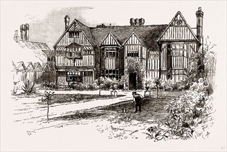 SOUTHALL MANOR HOUSE, UK, engraving 1881 - 1884