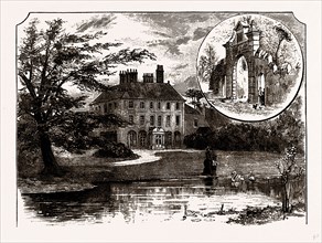 FORTY HALL AND THE OLD GATEWAY, UK, engraving 1881 - 1884