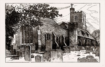 WESTHAM CHURCH, UK, engraving 1881 - 1884