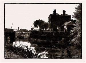 COOK'S FERRY, UK, engraving 1881 - 1884