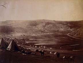 Cavalry camp, church parade, Crimean War, 1853-1856, Roger Fenton historic war campaign photo
