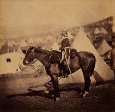 Major Burton, 5th Dragoon Guards, Crimean War, 1853-1856, Roger Fenton historic war campaign photo