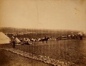 Camps on plateau before Sebastopol, Crimean War, 1853-1856, Roger Fenton historic war campaign