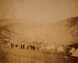 Camp of the 4th Dragoon Guards near Karyni, Crimean War, 1853-1856, Roger Fenton historic war