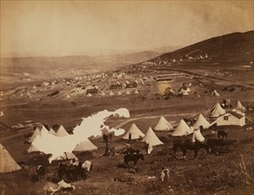 Military camp, Crimean War, 1853-1856, Roger Fenton historic war campaign photo