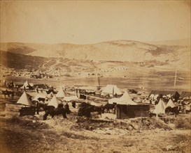 Camp of the 5th Dragoons Guards, Crimean War, 1853-1856, Roger Fenton historic war campaign photo