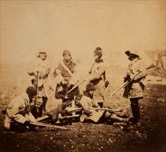 The 68th Regiment, winter dress, Crimean War, 1853-1856, Roger Fenton historic war campaign photo